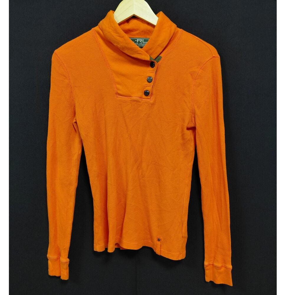 L-RL Lauren Active Ralph Lauren  Orange Cotton Top Size S
